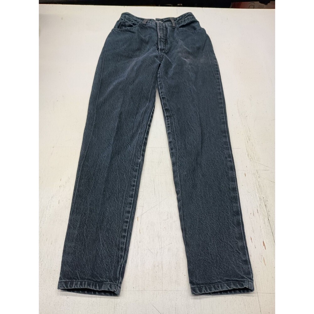 Vtg. 90s BONGO Jeans Womens Size 7 Black Denim Slim Tapered Fit Gene Montesano
